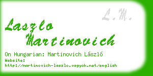 laszlo martinovich business card