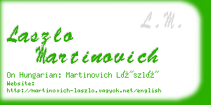 laszlo martinovich business card